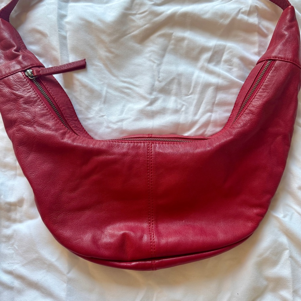 FREE PEOPLE Leather Idle Hands Sling Bag in Red Lip - Picture 10 of 15